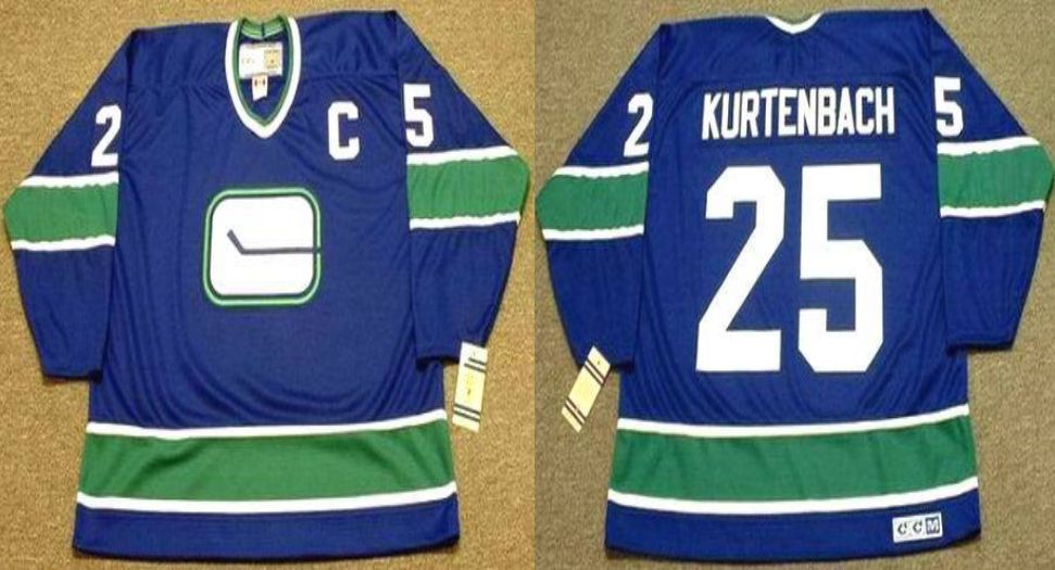 2019 Men Vancouver Canucks #25 Kurtenbach Blue CCM NHL jerseys->vancouver canucks->NHL Jersey